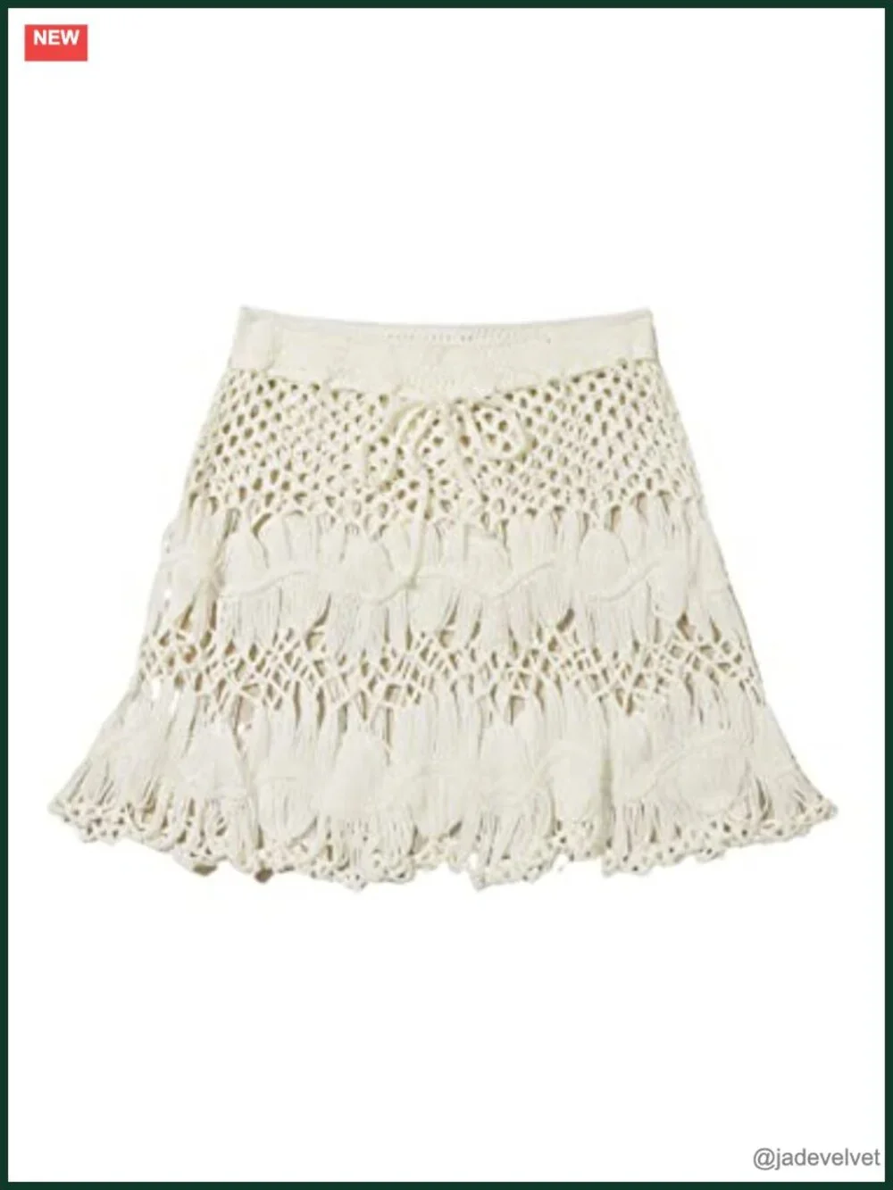 Tie Waist Crochet Beach Cover Up Skirt Sheer Boho Mini Swimwear